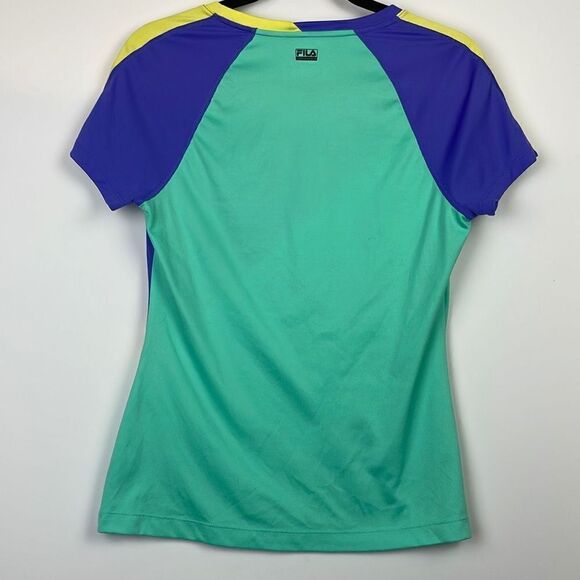 Fila Women's Colorblock Round Neck Short Sleeve Athletic Top Multi-Color Medium - Picture 5 of 7